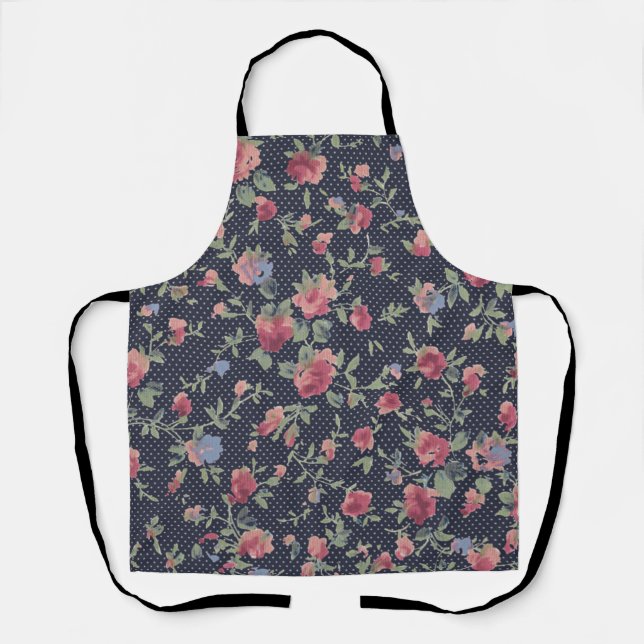 Delantal Patrón de flores Apron de impresión general, medio (Anverso)