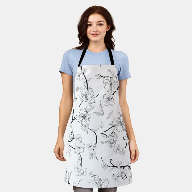 Delantal Patrón de Flores Asombrosas 7 (Gastado)