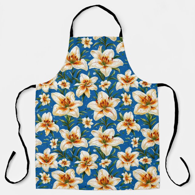 Delantal Patrón de flores de Lily (Anverso)