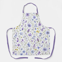 Patrón de flores silvestres acuarela amarillo púrp