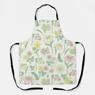 Delantal Patrón de flores silvestres pastel adorable 