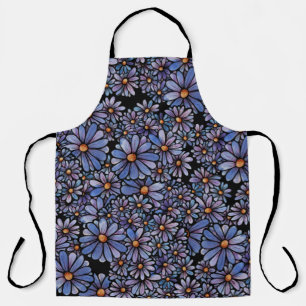 Delantal Patrón de flores silvestres púrpura