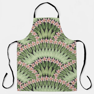 Delantal Patrón de flores tropicales pintadas a mano