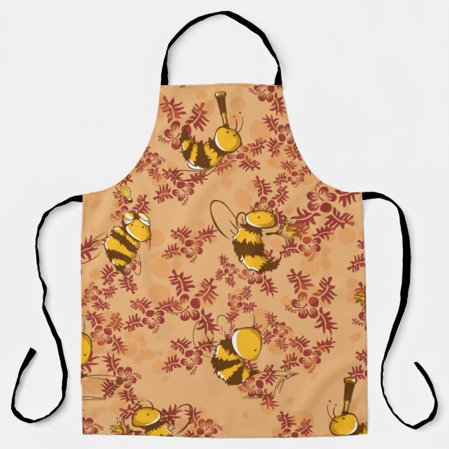 Delantal Patrón de fondo de abeja mate (Anverso)