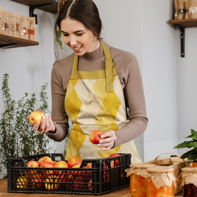 Delantal Patrón de forma Rhombus de sombra amarilla (apron)