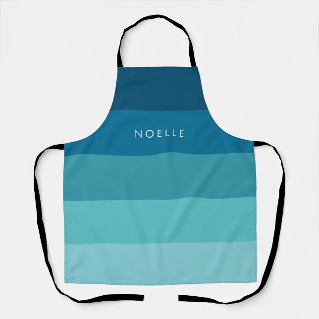 Delantal Patrón de franjas azules (Anverso)