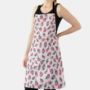 Delantal Patrón de fresa rosa