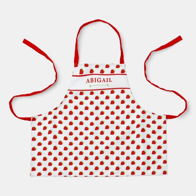 Delantal Patrón de fresa suave niños Apron (Anverso)