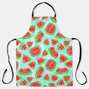 Delantal Patrón de fruta de moda. Grupo artístico de sandía