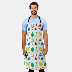 Delantal Patrón de frutas, ciruela, Naranja, limón, pera, m