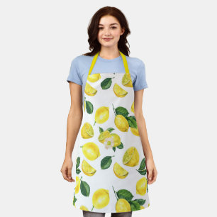 Delantal Patrón de frutas color agua de los lemas amarillos