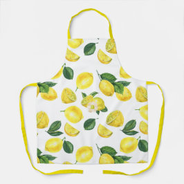 Delantal Patrón de frutas color agua de los lemas amarillos