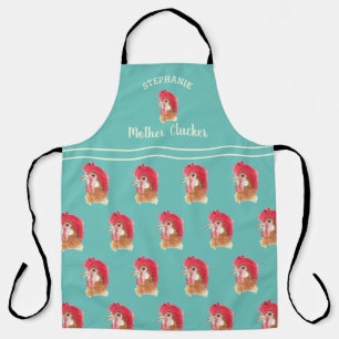 Delantal Patrón de gallina Clucker madre personalizado en a