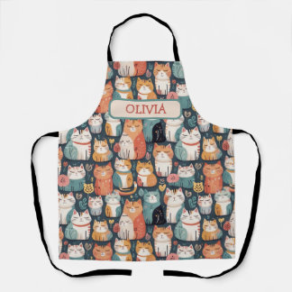 Delantal Patrón de gatitos coloridos lindos