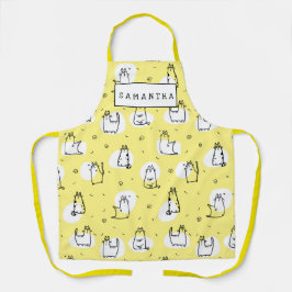 Delantal Patrón de gatitos curados graciosos de novedad per