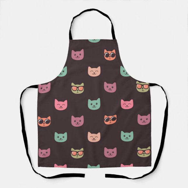 Delantal Patrón de gato (Anverso)