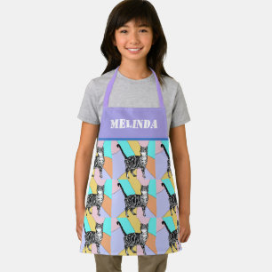Delantal Patrón de gato Tabby Pastel de gatos niños Chicas