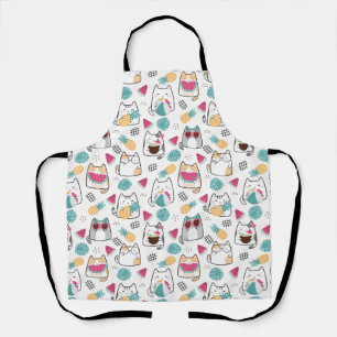 Delantal Patrón de gatos curados de verano