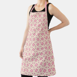 Delantal Patrón de geometría de celosía rosa