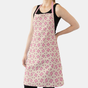 Delantal Patrón de geometría de celosía rosa