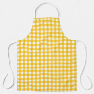 Delantal Patrón de Gingham amarillo y blanco