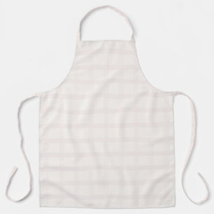 Delantal Patrón de Gingham blanco cremoso y champán rosado