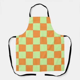 Delantal Patrón de Gingham controlado por cítricos verdes n