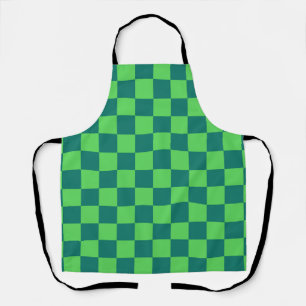 Delantal Patrón de Gingham de Blue Green Checkered