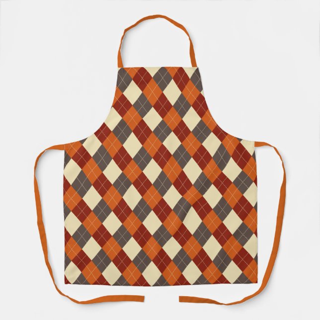 Delantal Patrón de gingham de otoño (Anverso)