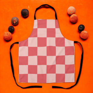 Delantal Patrón de Gingham de Red Checkered Rosa