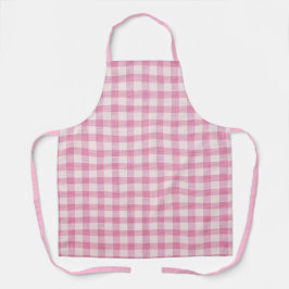 Delantal Patrón de Gingham Rosa Bebé