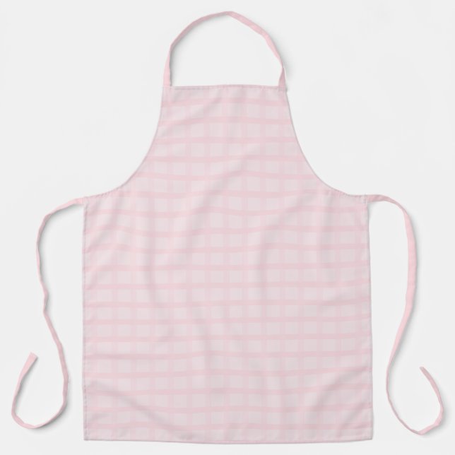 Delantal Patrón de gingham rosa chicle y lavanda rubor (Anverso)