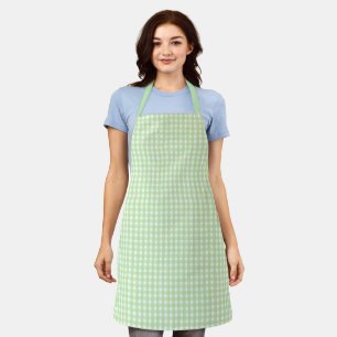 Delantal Patrón de Gingham verde Pastel