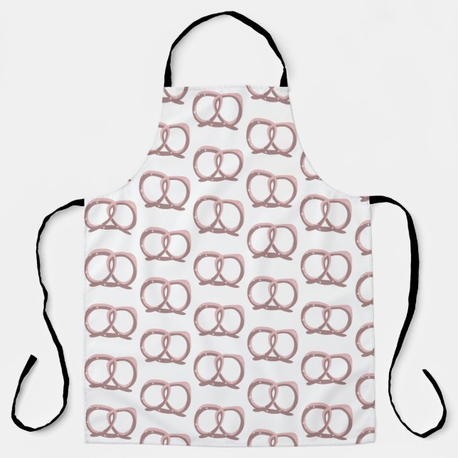 Delantal Patrón de giro de pretzel salado Cocina rosa Apron (Anverso)