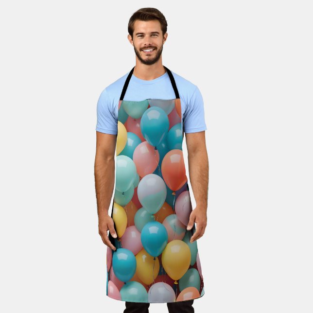 Delantal Patrón de globos de fiesta coloridos  (Gastado)