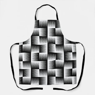 Delantal Patrón de gradiente de sierra en blanco y negro