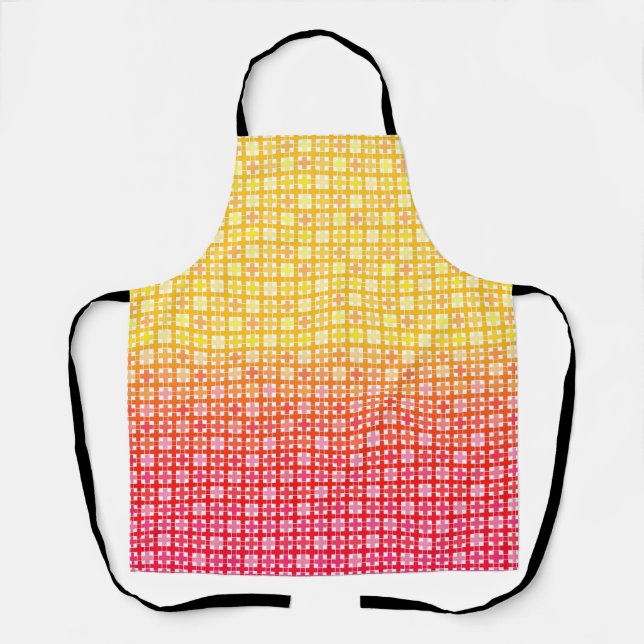 Delantal Patrón de gradiente rojo amarillo (Anverso)