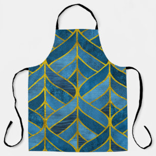 Delantal Patrón de grifo azul dorado