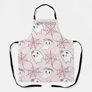 Delantal Patrón de Halloween Fantasma y Spiderweb (2)