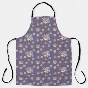 Delantal patrón de hedgehog y flores