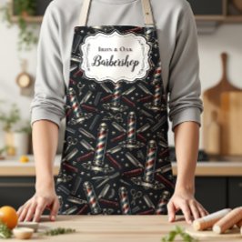 Delantal Patrón de Herramientas Antiguas de Barbería