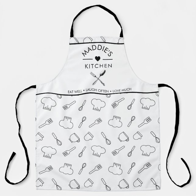 Delantal Patrón de herramientas de cocina de personalizado  (Anverso)