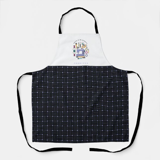 Delantal Patrón de herramientas y suministros de costura mo (Anverso)