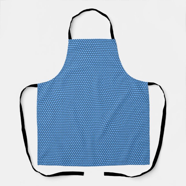 Delantal Patrón de Hexágono Negro Azul (Anverso)