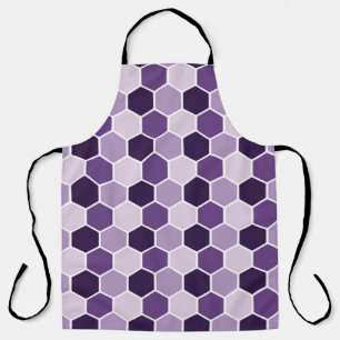 Delantal Patrón de hexágono ultravioleta sin foco. Honeycom