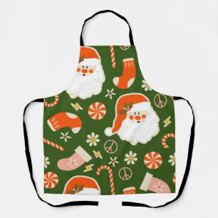 Delantal Patrón de hippy Santa y de caramelo