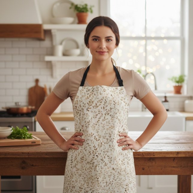 Delantal Patrón de hoja boho dibujado a mano (Subido por el creador)