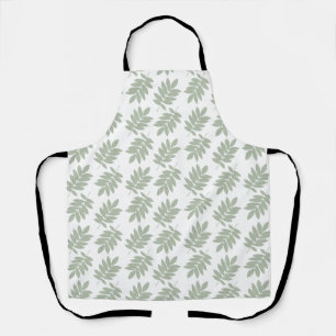 Delantal Patrón de hoja de saúco verde + blanco