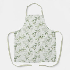 Delantal Patrón de hoja verde botánico