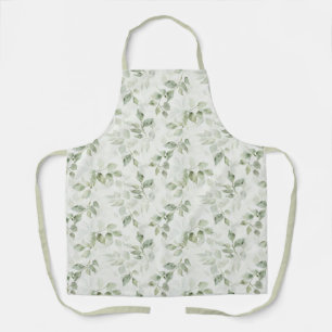 Delantal Patrón de hoja verde botánico